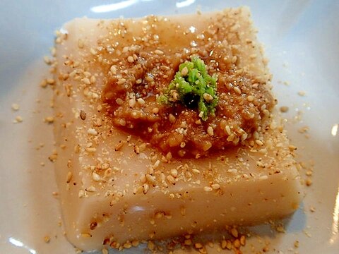 醤油麹と柚子胡椒で　❤ピリ甘ゴマピーナツ豆腐❤